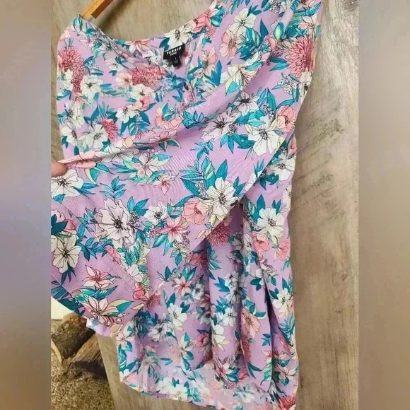 Torrid Harper Flowy Floral Lavender Blouse Women's 1X - Picture 8 of 9